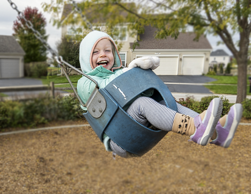 Happiness is a 2-year old on a swing
