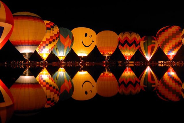 Hot Air Balloons in a Line