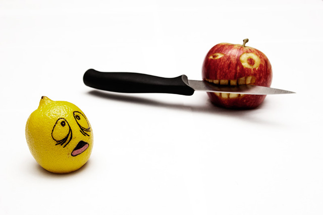 Why was the apple alone with the lemon?