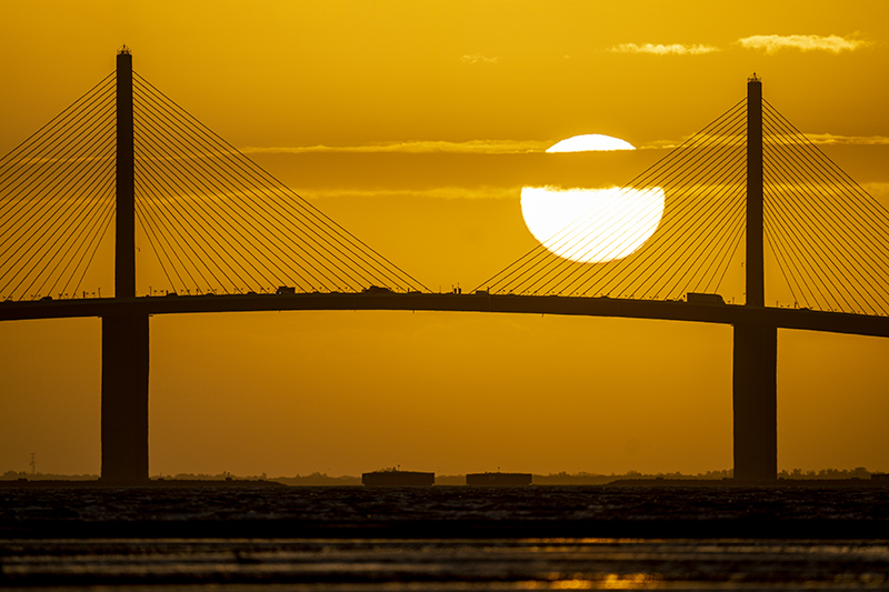 Sunrise at Sunshine skyway bridge, FL