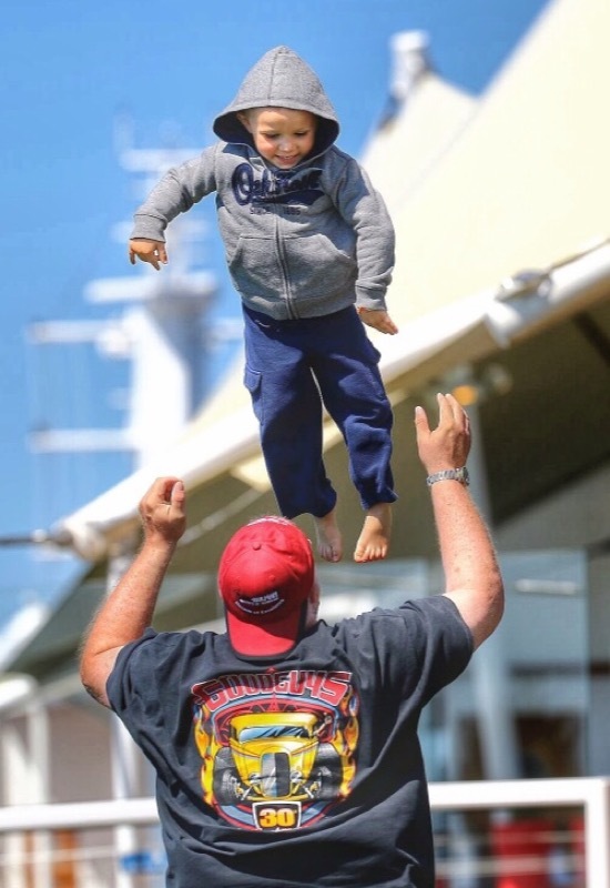 Love and trust between grandpa and grandson......