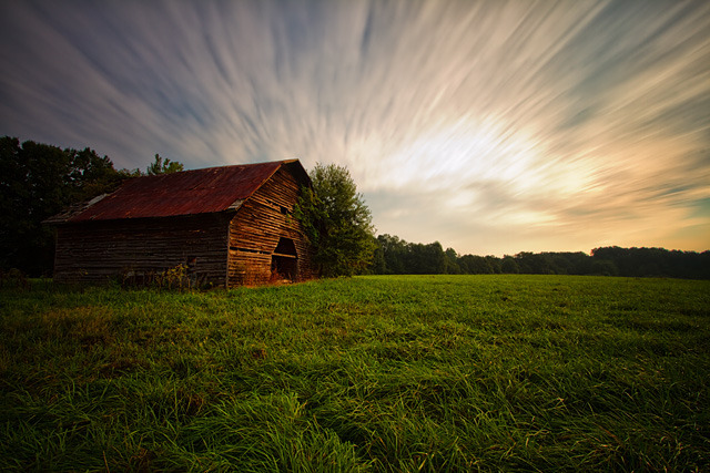 Clouds Over a Rustic Barn