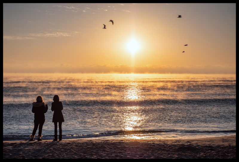 morning beach conversations