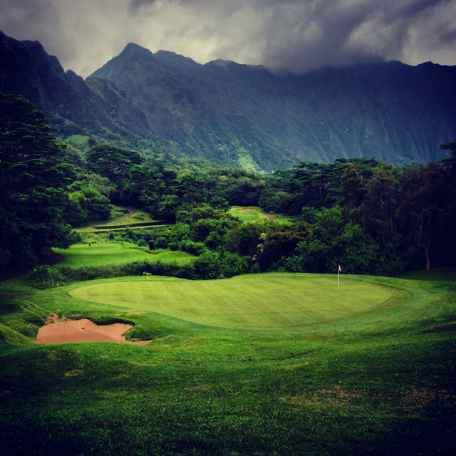 approaching the green