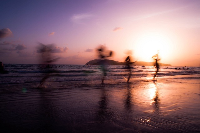 Running on beach