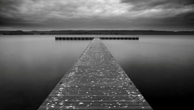 cold water, empty pier