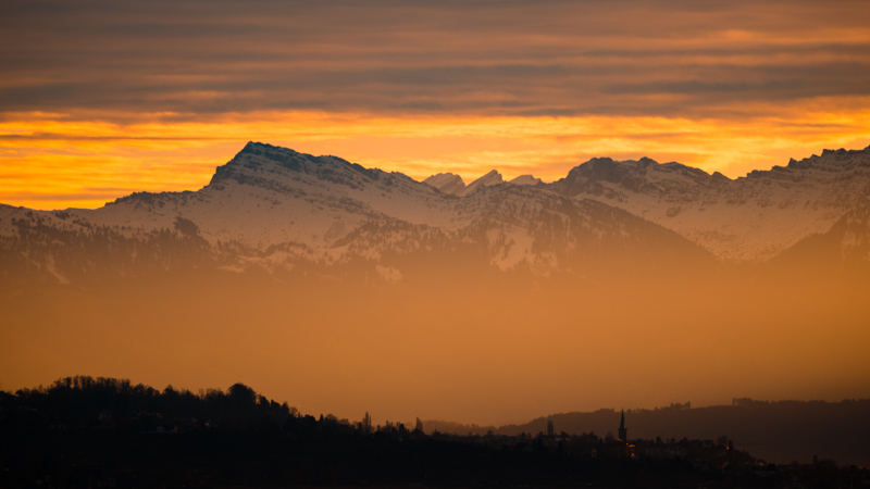 Morning Light, Mountains in Switzerland