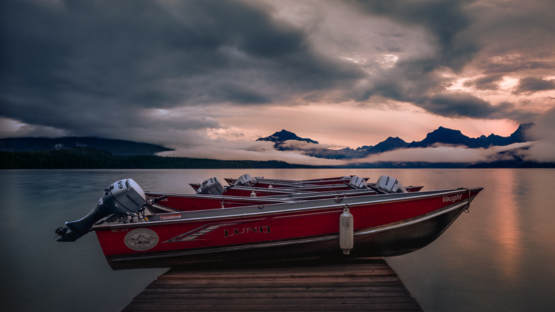 Boats on dock floor